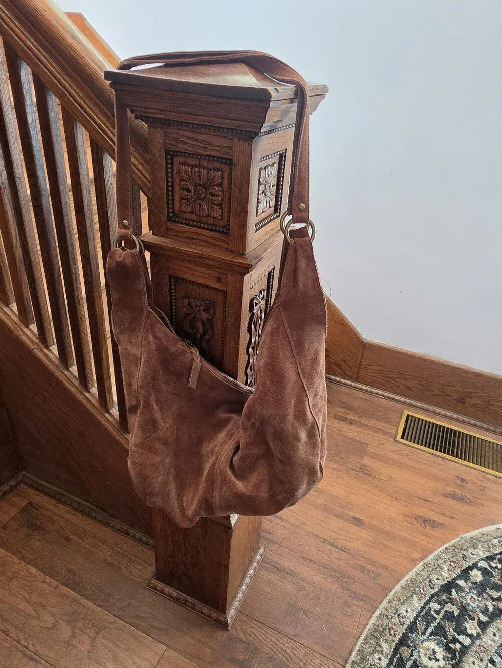 Free People Chocolate Brown Suede Messenger Bag
